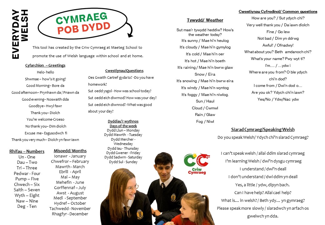 Cymraeg: Siarter Iaith – Welsh at Maesteg