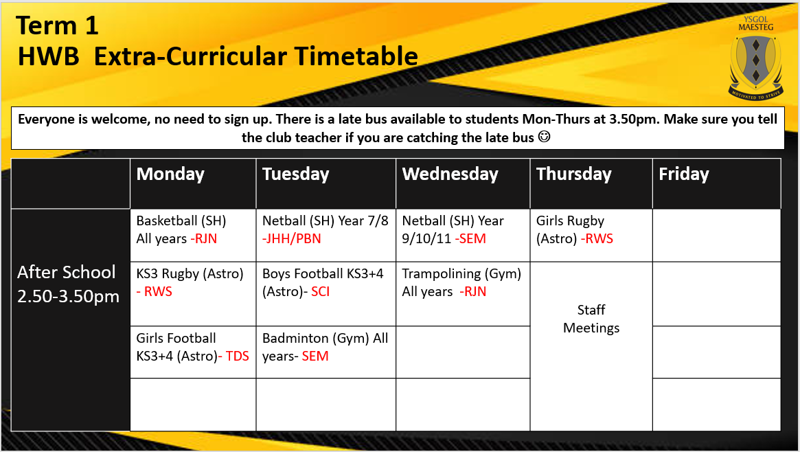 NEW: Extra-Curricular Activities